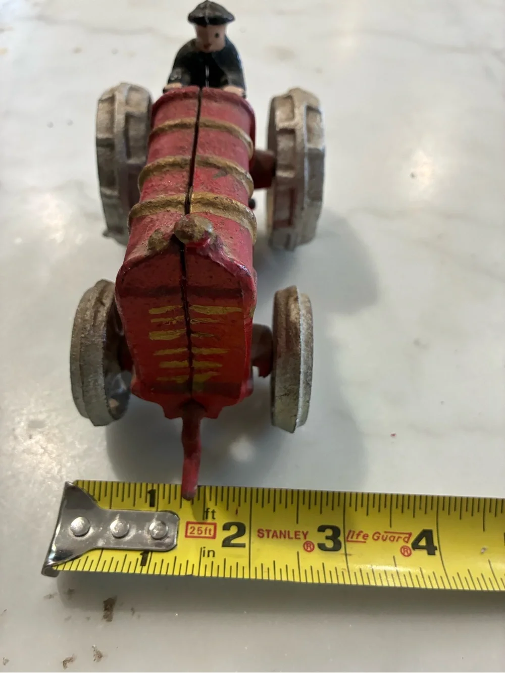 Red Vintage-Style Kids Toy Tractor with Driver